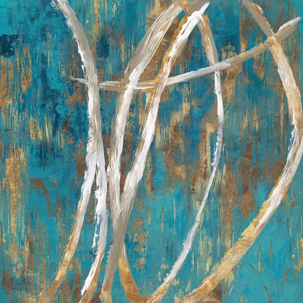 Teal Abstract Art: Teal Abstract II by PI Galerie