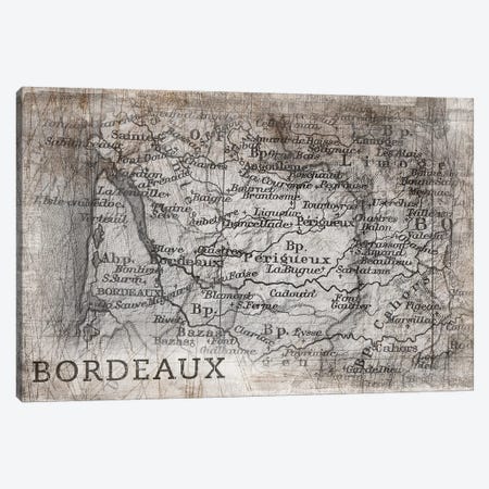 Bordeaux Map, Vintage Canvas Print #PIG36} by PI Galerie Canvas Wall Art