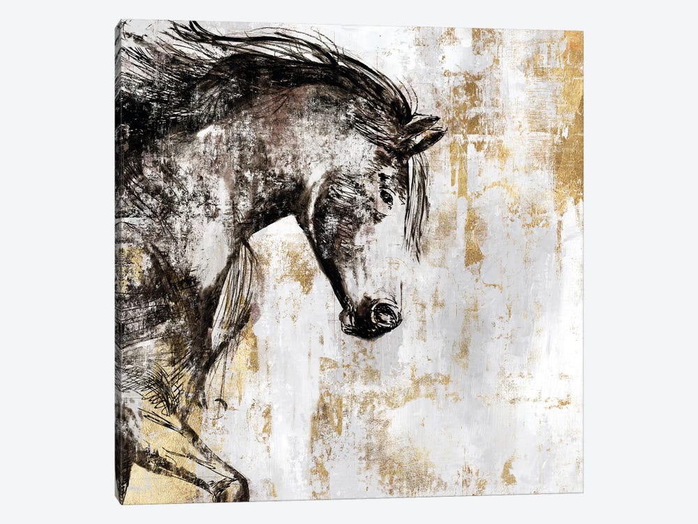 Equestrian Gold III by PI Galerie 1-piece Canvas Artwork