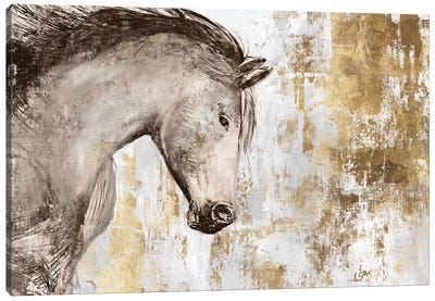 Equestrian Gold V Canvas Art Print - PI Galerie