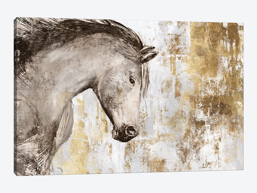 Equestrian Gold V by PI Galerie 1-piece Canvas Wall Art