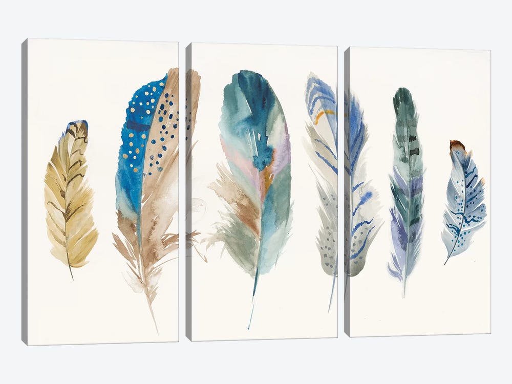 Feather Weather I by PI Galerie 3-piece Canvas Art Print
