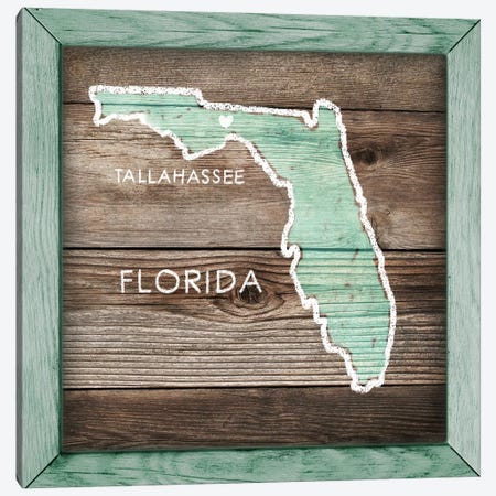 Florida Rustic Map Canvas Print #PIG80} by PI Galerie Canvas Wall Art