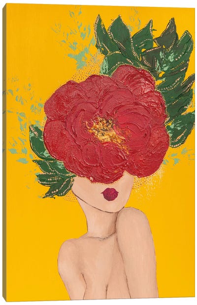 Lady Poppy Canvas Art Print - Modern Portraiture