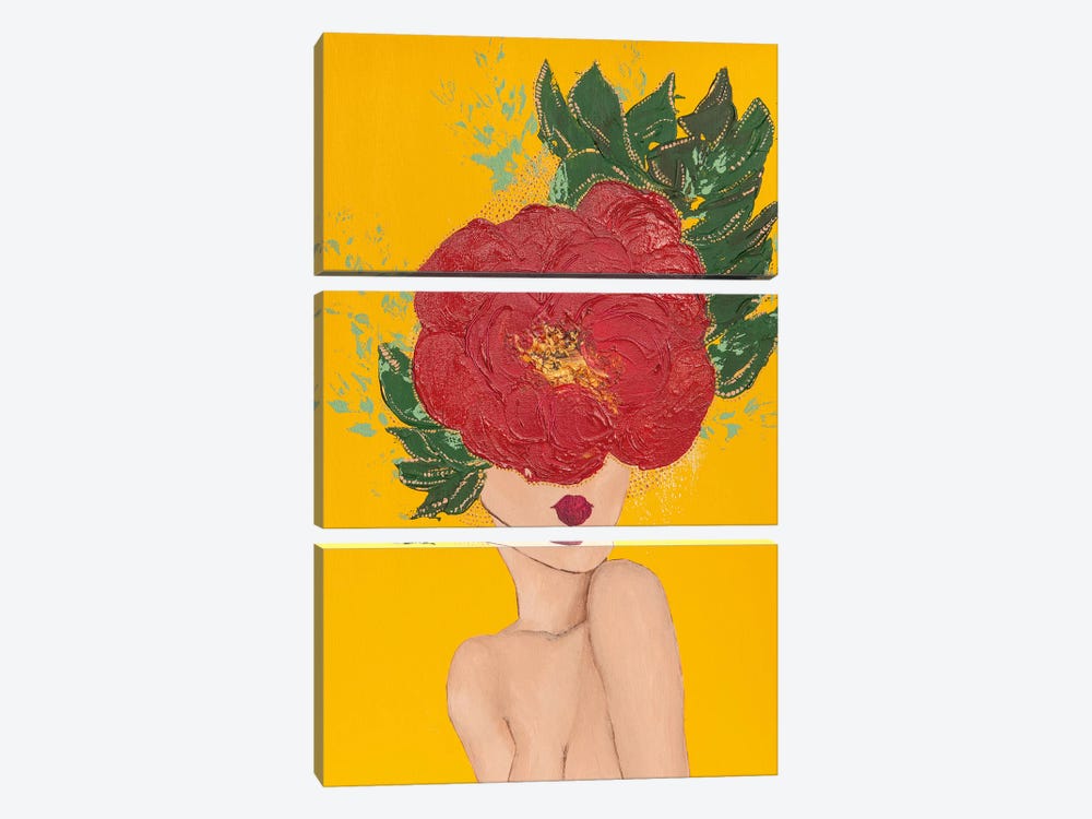 Lady Poppy by Piia Pievilainen 3-piece Canvas Print