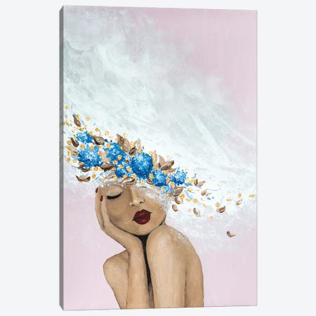 Lady Something Blue Canvas Print #PII14} by Piia Pievilainen Canvas Artwork