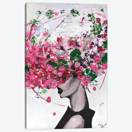 Lady Bloom Canvas Print #PII16} by Piia Pievilainen Canvas Wall Art