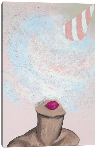 Lady Cotton Candy Canvas Art Print - Piia Pievilainen