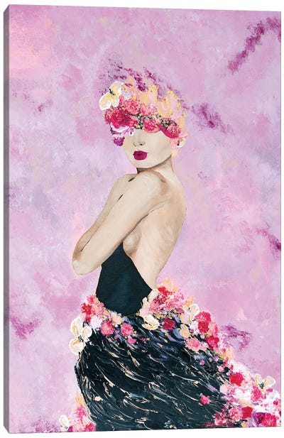 Lady Grace Canvas Art Print - Pink Art