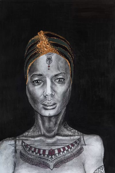 Lady Enigma by Piia Pievilainen multi panel art