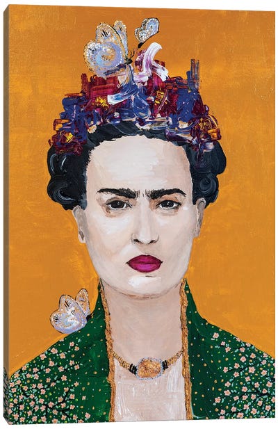 Lady Frida Canvas Art Print - Orange