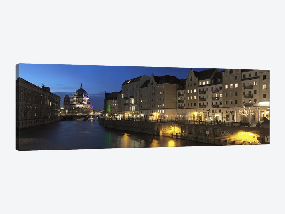 Berlin Cathedral and Nikolaiviertel at Spree River, Berlin, Germany by Panoramic Images 1-piece Canvas Artwork