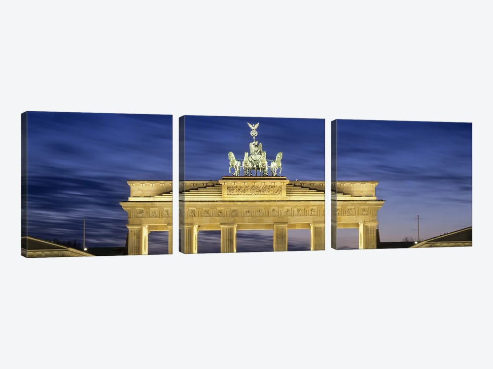 Quadriga statue on Brandenburg Gate, Pariser Platz, Berlin, Germany by Panoramic Images 3-piece Art Print