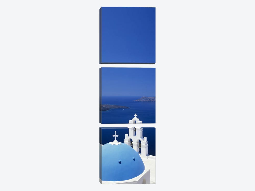 High angle view of a church, Firostefani, Santorini, Cyclades Islands, Greece by Panoramic Images 3-piece Canvas Art Print