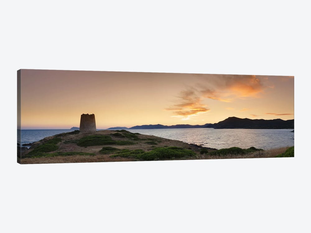 Tower at the seaside, Saracen Tower, Costa del Sud, Sulcis, Sardinia, Italy by Panoramic Images 1-piece Canvas Artwork