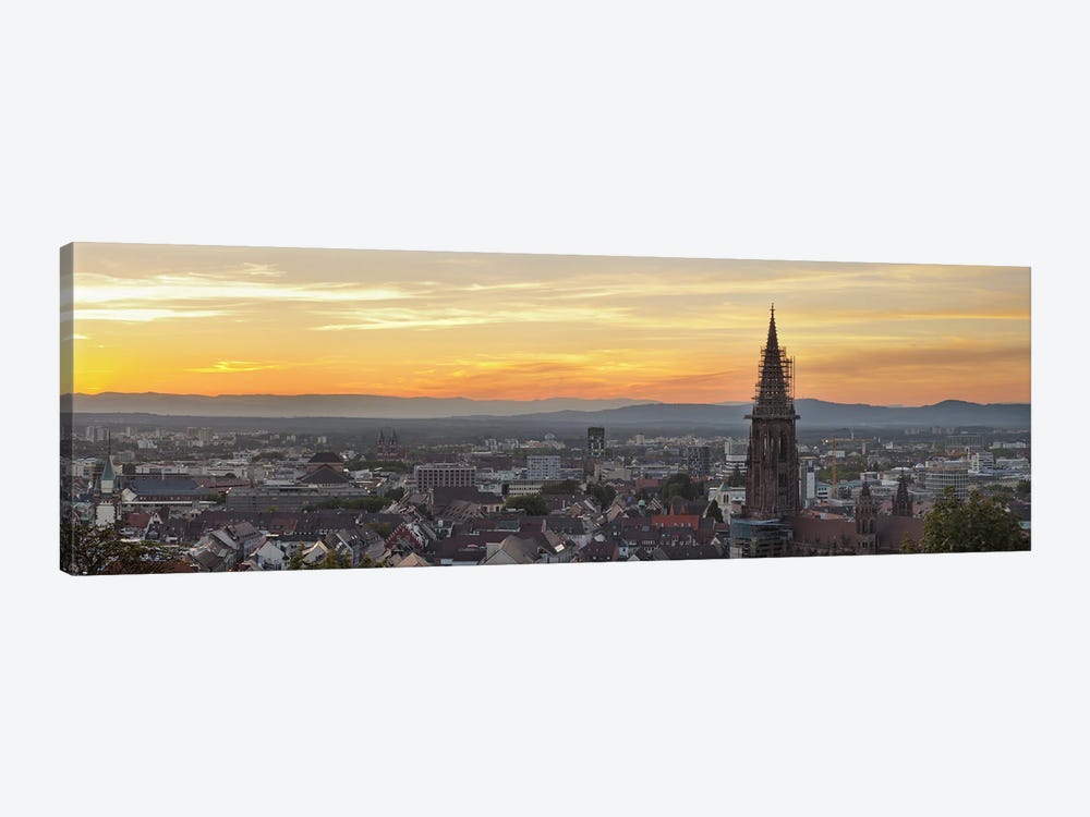 Tower of a cathedral, Freiburg Munster, Baden-Wurttemberg, Germany by Panoramic Images 1-piece Canvas Print