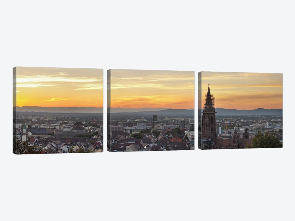 Tower of a cathedral, Freiburg Munster, Baden-Wurttemberg, Germany by Panoramic Images 3-piece Art Print