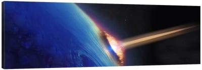Comet crashing into earth Canvas Art Print