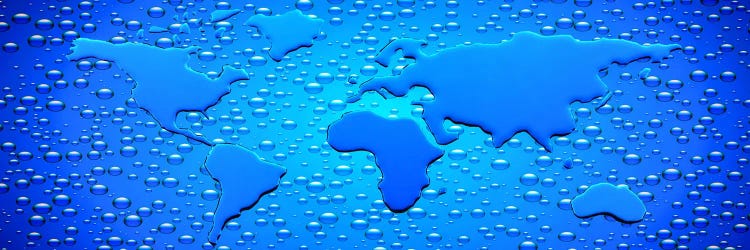 Water drops forming continents