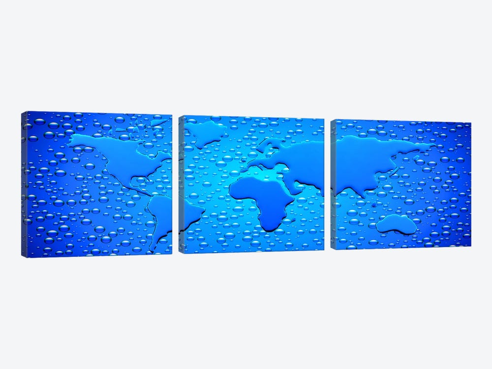 Water drops forming continents by Panoramic Images 3-piece Art Print