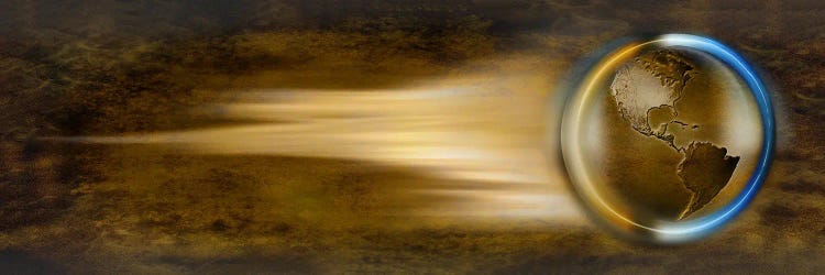Globe with streaks of lights by Panoramic Images wall art