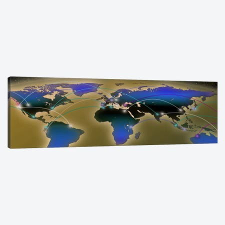 Map with communication lines Canvas Print #PIM10057} by Panoramic Images Canvas Art