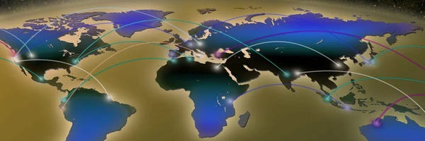 Map with communication lines