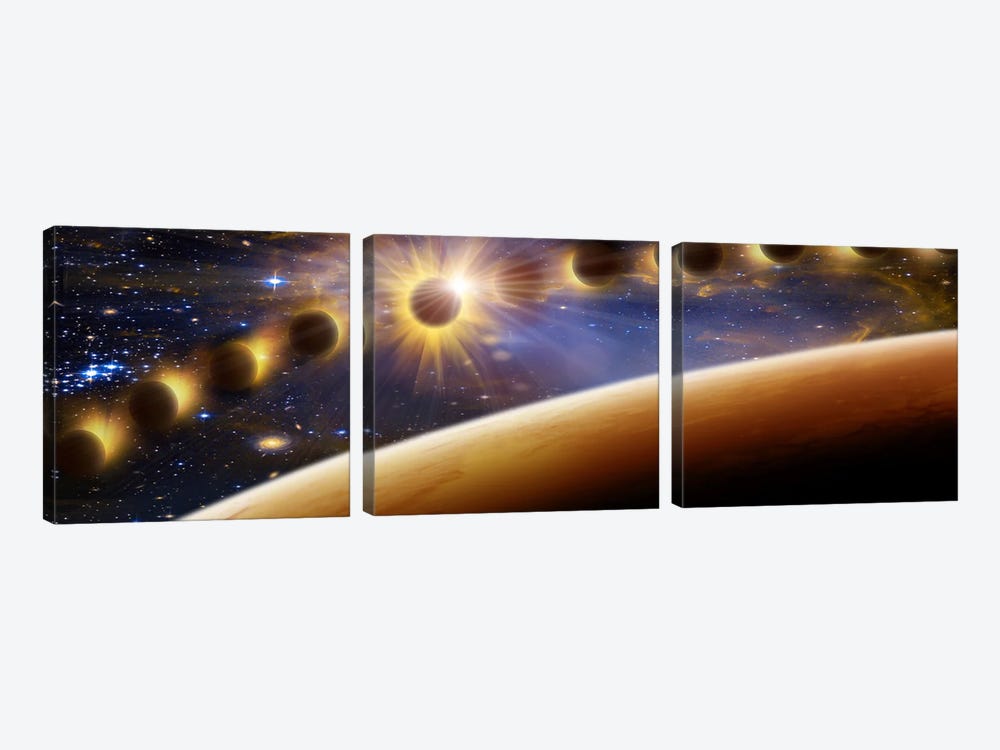 Eclipse of the sun by Panoramic Images 3-piece Canvas Print