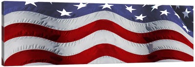Close-up of an American flag Canvas Art Print - Flag Art
