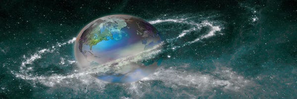 Night Sky: Earth in star field by Panoramic Images