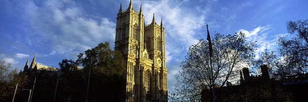 Westminster Abbey: Low angle view of an abbey, Westminster Abbey, City of Westminster, London, England by Panoramic Images
