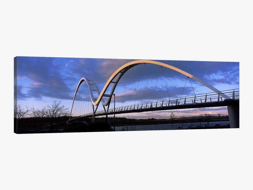 Modern bridge over a riverInfinity Bridge, River Tees, Stockton-On-Tees, Cleveland, England by Panoramic Images 1-piece Canvas Artwork