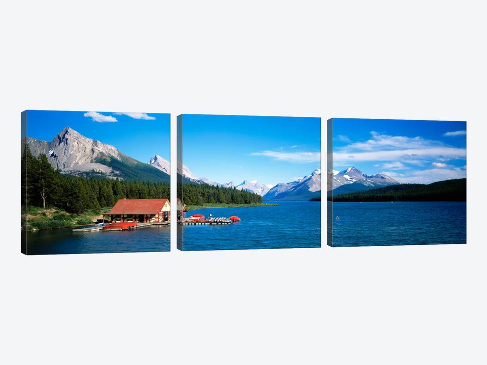 Canada, Alberta, Maligne Lake by Panoramic Images 3-piece Canvas Art Print