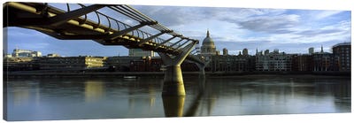 London Millennium Footbridge And St. Paul's Cathedral, London, England, United Kingdom Canvas Art Print - Bridge Art