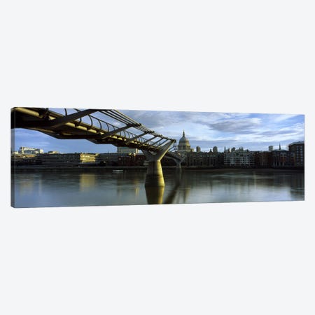 London Millennium Footbridge And St. Paul's Cathedral, London, England, United Kingdom Canvas Print #PIM10100} by Panoramic Images Canvas Print