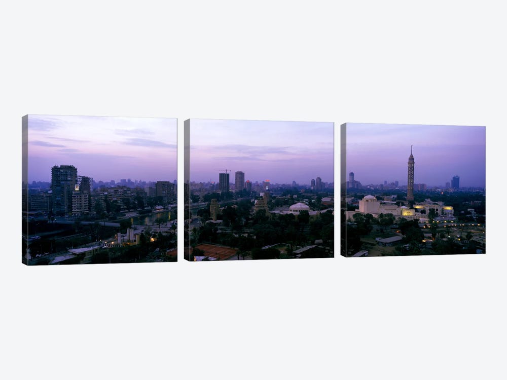 Dusk Cairo Gezira Island Egypt by Panoramic Images 3-piece Canvas Print