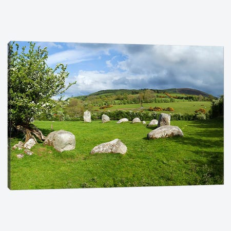 Piper's Stone, Bronze Age Stone Circle (1400-800 BC) of 14 Granite Boulders, Near Hollywood, County Wicklow, Ireland Canvas Print #PIM10135} by Panoramic Images Canvas Art Print