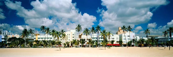 Miami Beach: Hotels on the beach, Art Deco Hotels, Ocean Drive, Miami Beach, Florida, USA by Panoramic Images