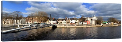 The Millenium Foot Bridge Over the River Lee,St Annes Church Behind, And St Mary's Church (right),Cork City, Ireland Canvas Art Print