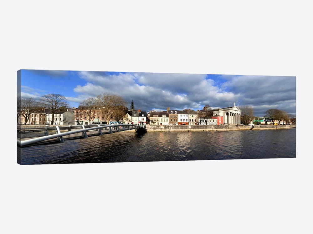 The Millenium Foot Bridge Over the River Lee,St Annes Church Behind, And St Mary's Church (right),Cork City, Ireland by Panoramic Images 1-piece Canvas Print