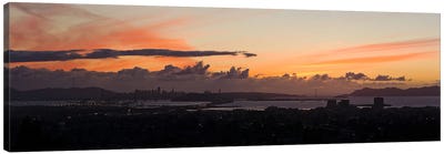 City view at duskEmeryville, Oakland, San Francisco Bay, San Francisco, California, USA Canvas Art Print - Lake & Ocean Sunrise & Sunset Art