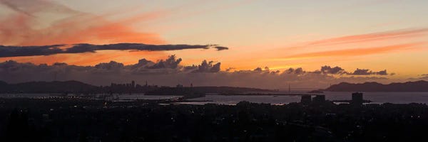 Oakland: City view at duskEmeryville, Oakland, San Francisco Bay, San Francisco, California, USA by Panoramic Images