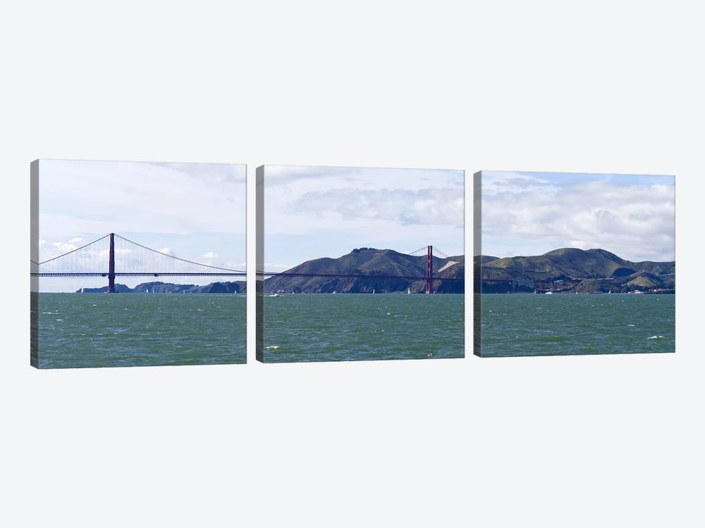 Golden Gate BridgeMarin Headlands, Mount Tamalpais, Sausilito, San Francisco Bay, San Francisco, California, USA by Panoramic Images 3-piece Canvas Art
