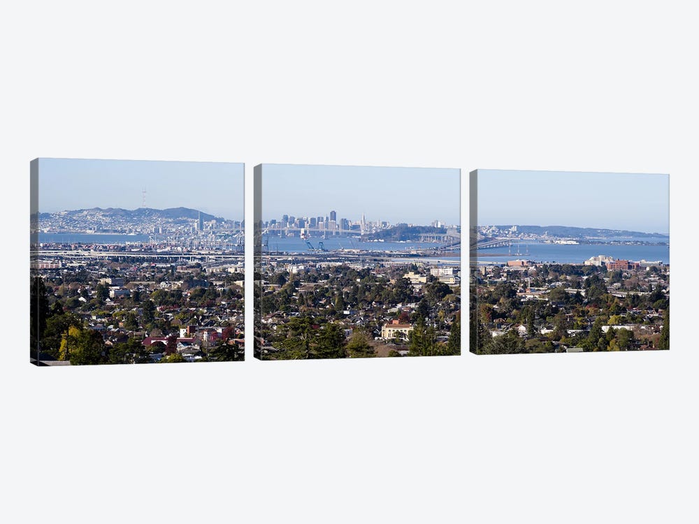 Buildings in a cityOakland, San Francisco Bay, San Francisco, California, USA by Panoramic Images 3-piece Canvas Wall Art