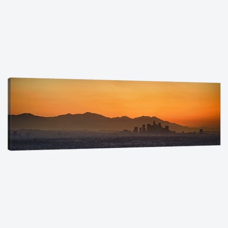 Mountain range at dusk, San Gabriel Mountains, Los Angeles, California, USA Canvas Print #PIM10158} by Panoramic Images Canvas Artwork