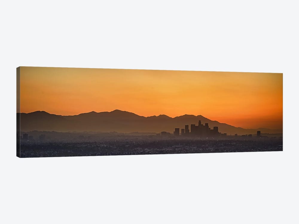 Mountain range at dusk, San Gabriel Mountains, Los Angeles, California, USA by Panoramic Images 1-piece Canvas Art