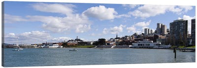 View Of Aquatic Park, Fisherman's Wharf District, San Francisco, California, USA Canvas Art Print - Panoramic Cityscapes