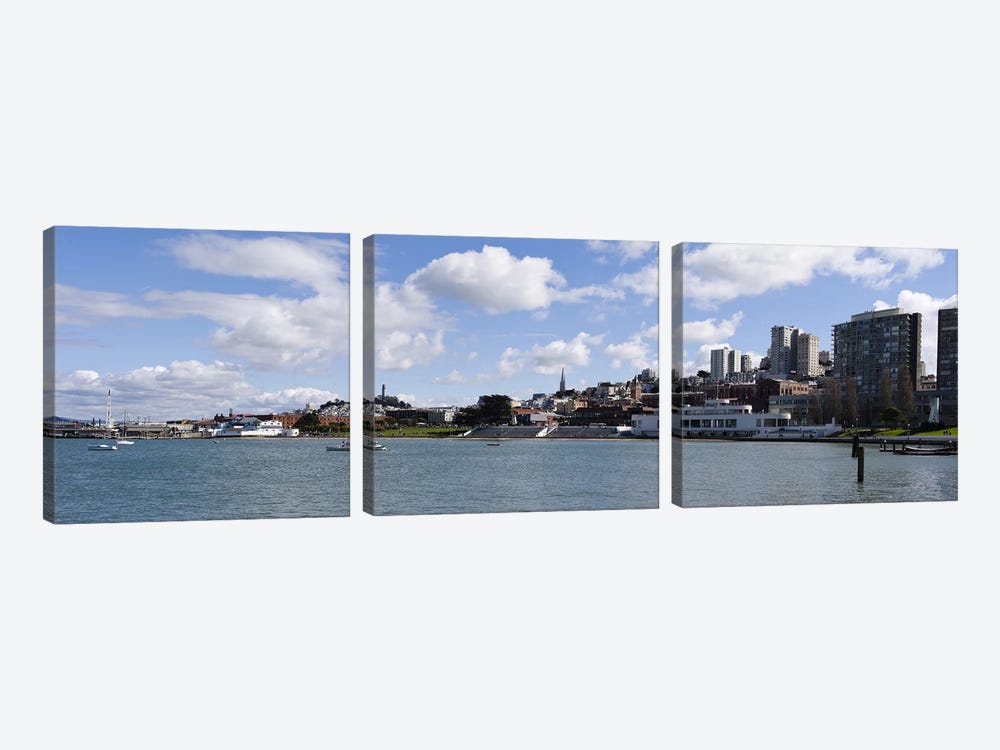 View Of Aquatic Park, Fisherman's Wharf District, San Francisco, California, USA by Panoramic Images 3-piece Canvas Print