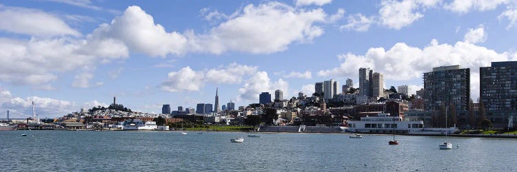 Distant View Of The Financial District With The Fisherman's Wharf District In The Foreground, San Francisco, California