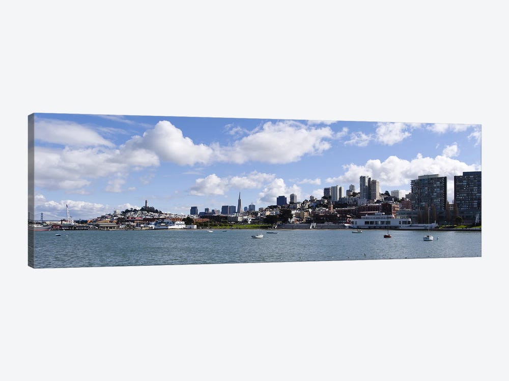 Distant View Of The Financial District With The Fisherman's Wharf District In The Foreground, San Francisco, California by Panoramic Images 1-piece Art Print